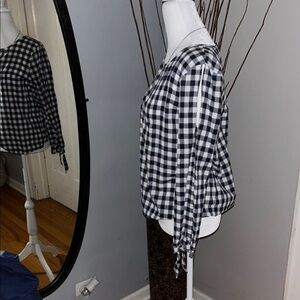 Black and White Checkered Women's Top